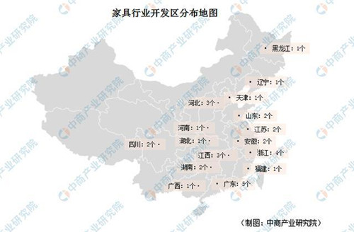 2019年家具行業開發區匯總一覽